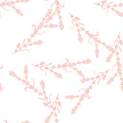 Wildflowers pattern handcrafted artsy lavender surface design