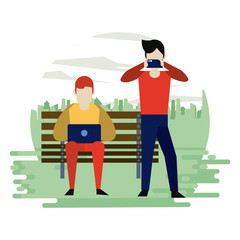 People and social media and network