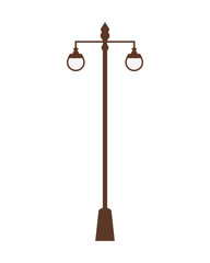 city street lantern on white background