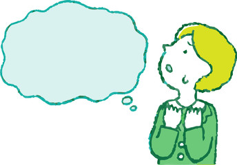 Cute Pop Illustration of a Businessman who responds sideways with Speech Balloon set