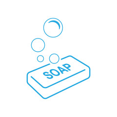 soap bar and bubble icon vector
