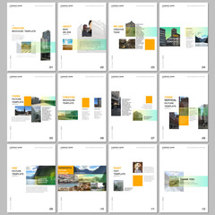 Creative brochure templates with colorful gradient design geometric trending elements. Covers design templates for flyer, leaflet, brochure, report, presentation, advertising, magazine.