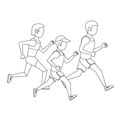 Fototapeta na wymiar fitness sport excercise lifestyle cartoon in black and white