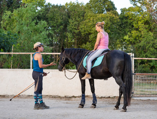 riding girl and horse