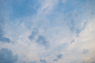 Blue sky with cloud. Clearing day and Good weather in the morning.