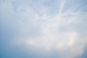 Blue sky with cloud. Clearing day and Good weather in the morning.
