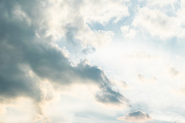Blue sky with cloud. Clearing day and Good weather in the morning.