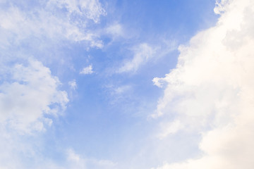 Blue sky with cloud. Clearing day and Good weather in the morning.