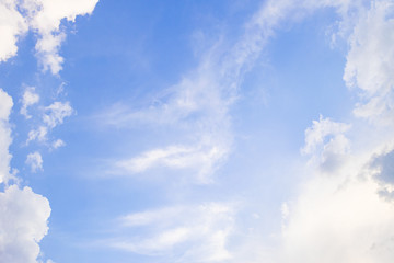 Blue sky with cloud. Clearing day and Good weather in the morning.