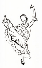 dancer hand drawn illustration,art design