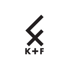 letter kf simple geometric logo vector