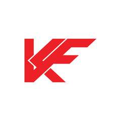 letter kf geometric flat logo vector