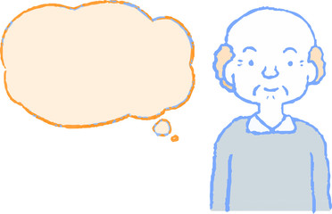 Illustration of men of various ages with Speech Balloon