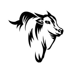 body cow and head art logo design inspiration