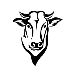 Fototapeta premium face cow head art logo design inspiration