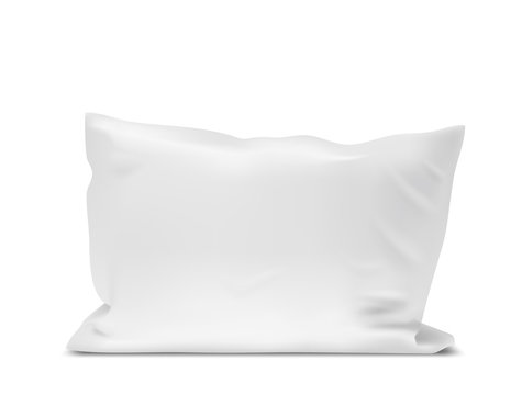 Blank soft pillow on white background. Vector illustration