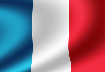 Obraz premium Waving national flag illustration (France) 