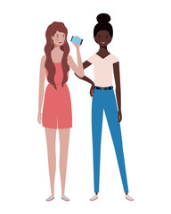 Fototapeta premium young women standing on white background