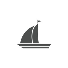 Boat, sailboat icon. Simple glyph, flat vector of summer icons for ui and ux, website or mobile application