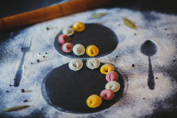 Ravioli or dumplings on the table