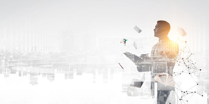 Young businessman at his work