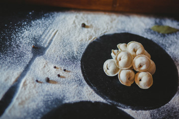 Ravioli or dumplings on the table