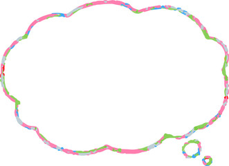 illustration of Cloud-shaped speech bubble drawn