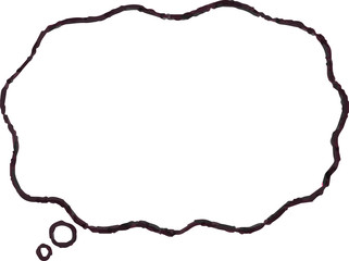 illustration of Cloud-shaped speech bubble drawn