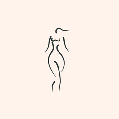 Fototapeta premium woman body shape line illustration vector