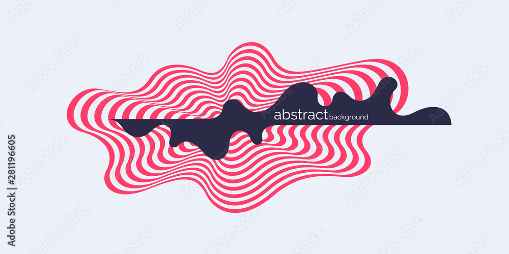 Poster amorphous elements with the effect of visual distortion.