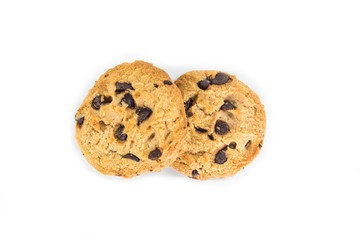 cookie chocolate on white background.
