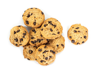 cookie chocolate on white background.