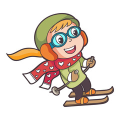 children playing skiing snow put on eyeglasses