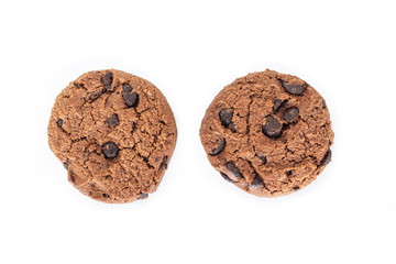 cookie chocolate on white background.