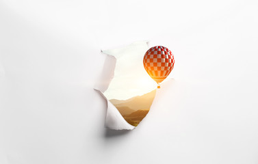 Effect of torn paper hole