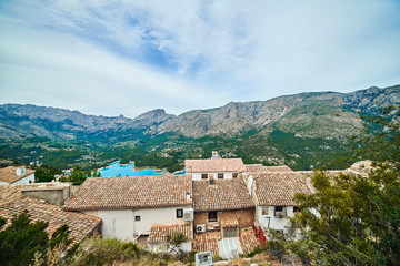 The beautiful view from San Jose Castle overlooking the picturesque landscape in Guadalest.