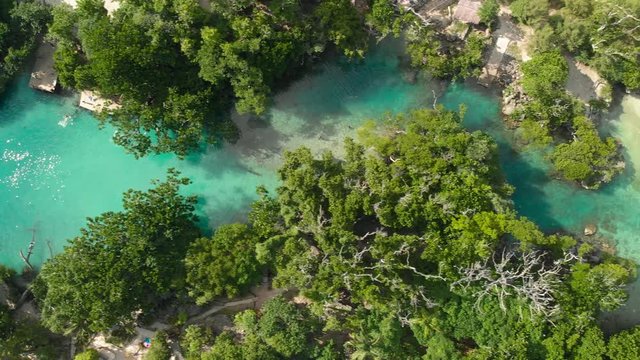 The Blue Lagoon from drone, Port Vila, Efate, Vanuatu