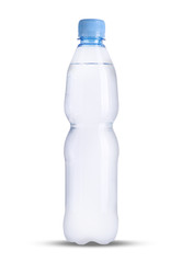 small plastic bottle with mineral water