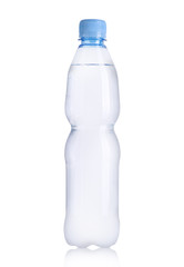 small plastic bottle with mineral water