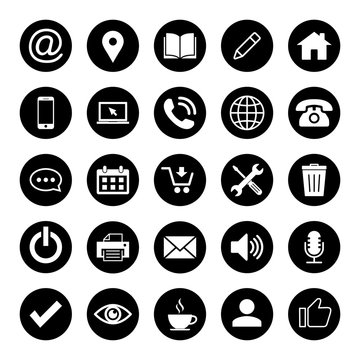 Web icon set. Contact us icons. web icons set for computer. website and mobile apps