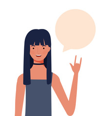 Fototapeta premium woman with speech bubble avatar character