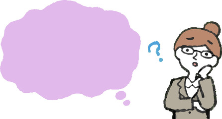 illustration of Upper body of Business woman face and pose with Speech Balloon