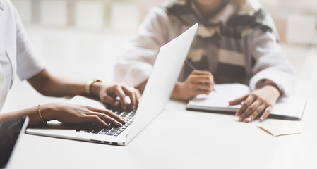 businesswomen working on their new project together