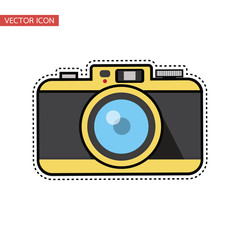 vintage camera Flat design sticker vector