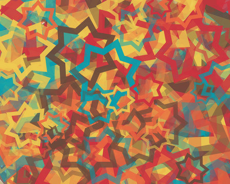 Abstract Generative Art color distributed Stars background illustration