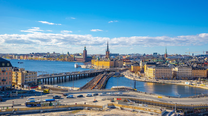 Stockholm cityscape skyline with view of Gamla Stan in Stockholm, Sweden