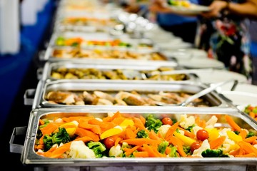 Detail on steamed vegetables.