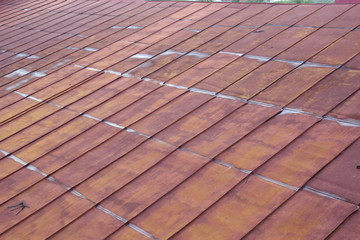 Rusty old metal roof texture