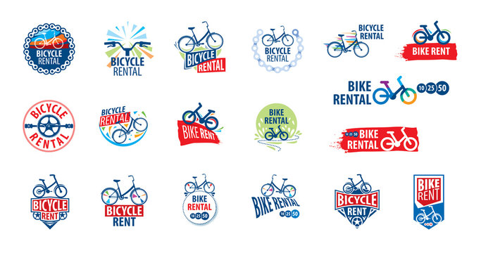 Logo for Bicycle rental. Vector illustration on white background