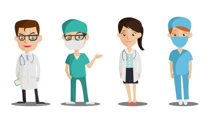 doctor cartoon vector set